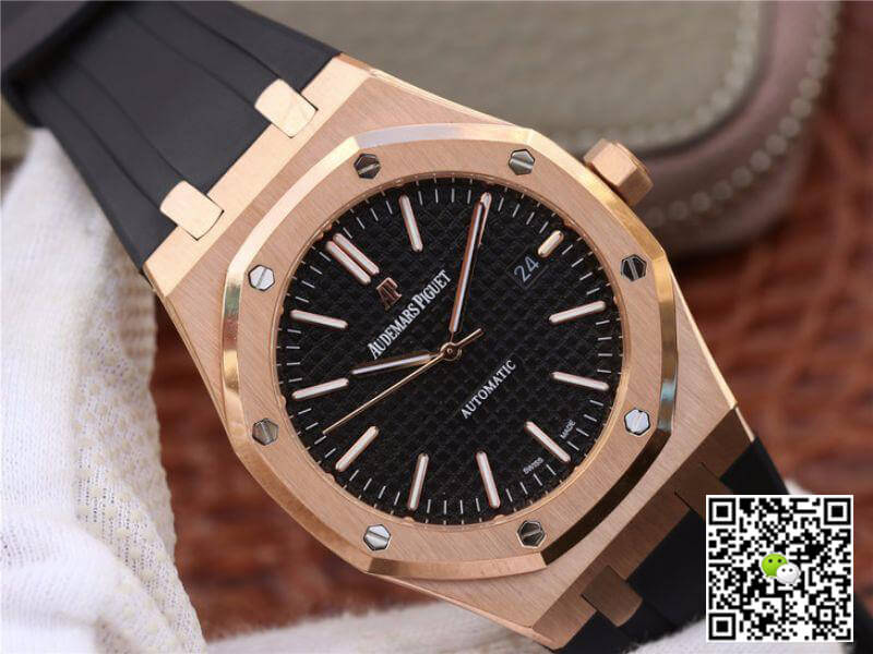 Replica Audemars P1g*et Royal Oak 15400OR.OO.D002CR.01 JF Factory 1:1 Best Edition Swiss ETA3120 Black Dial