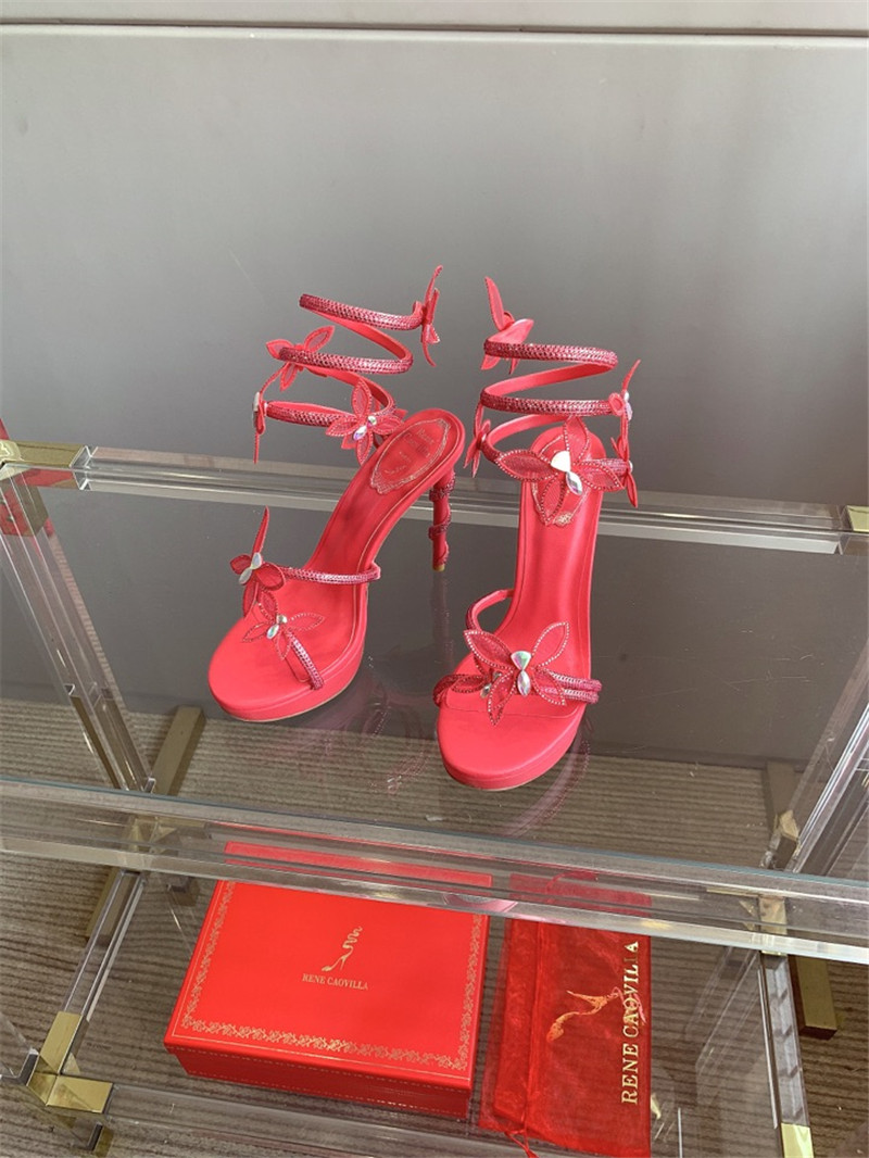 rene caovilla crystal butterfly high heel sandals