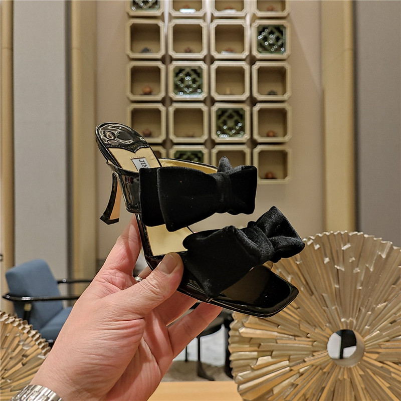 J1m*y Ch00 bow heels dupe bow crinkle sandals