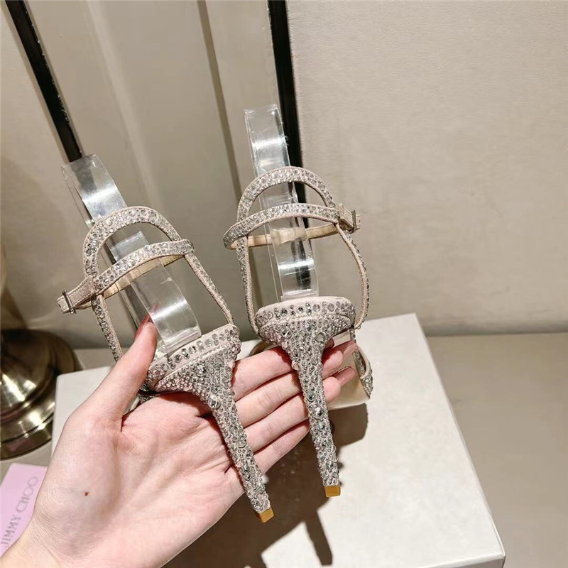 J1m*y Ch00 Buckle Heeled Sandals