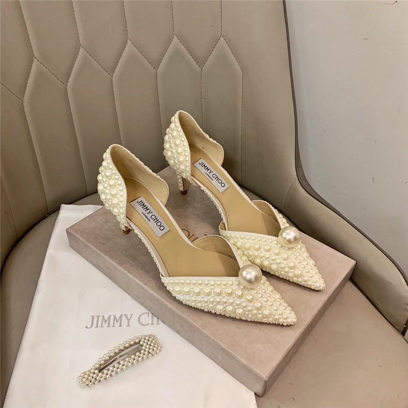 J1m*y Ch00 pearl heels