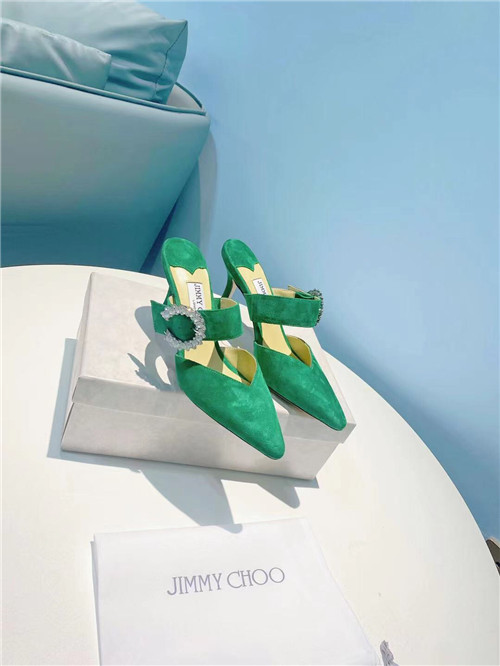 J1m*y Ch00 green heels sandals