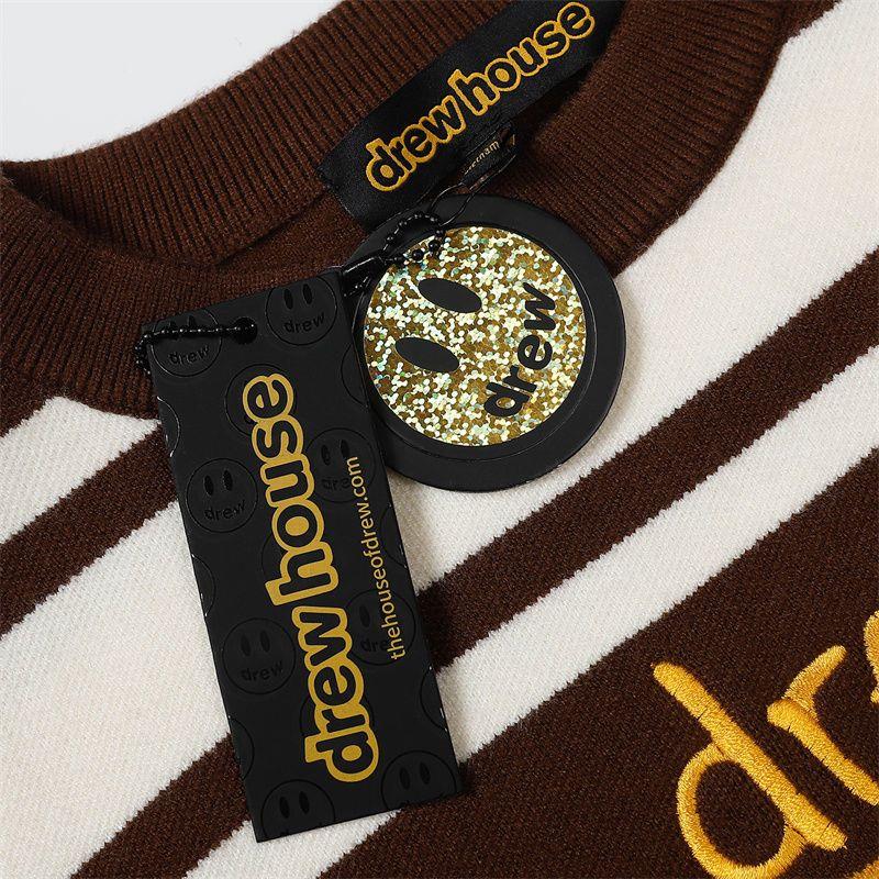 Drew embroidered striped knitted crewneck sweatshirt