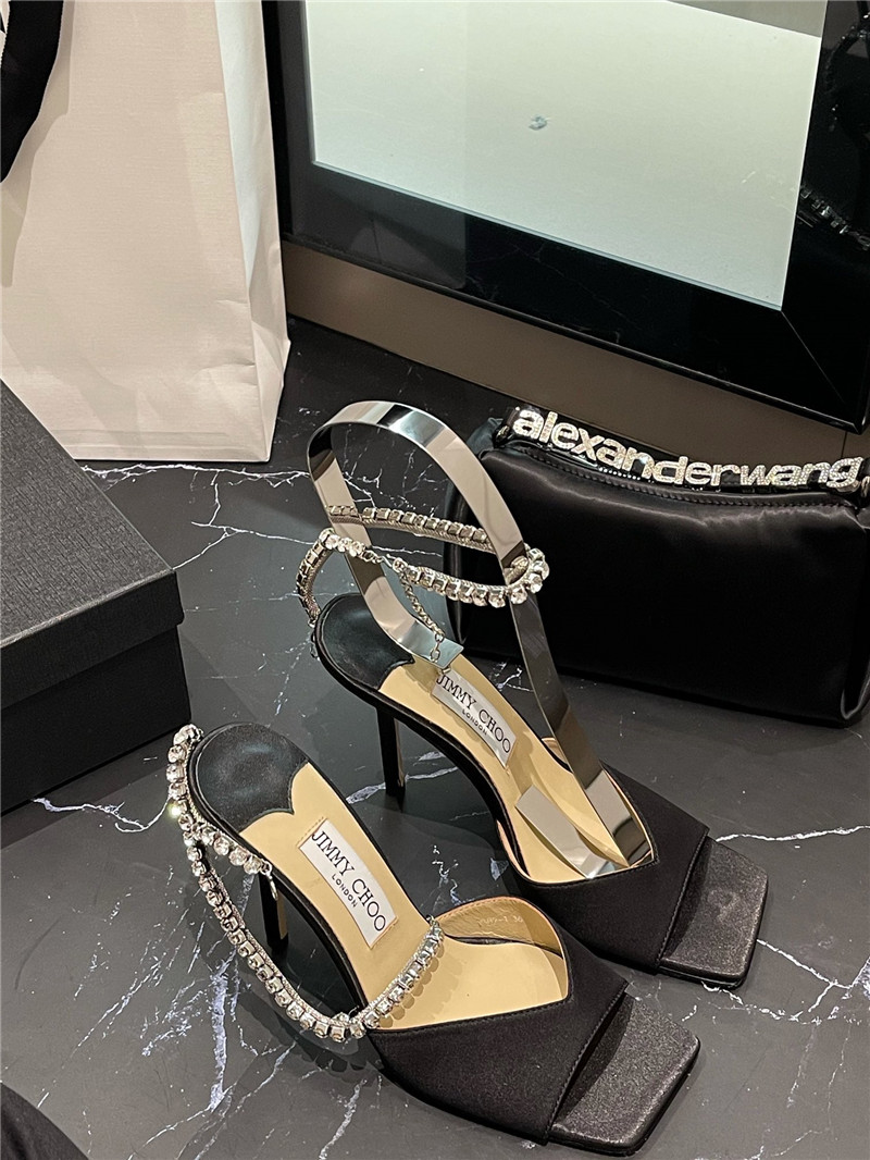 J1m*y Ch00 new ice fish mouth high-heeled sandals