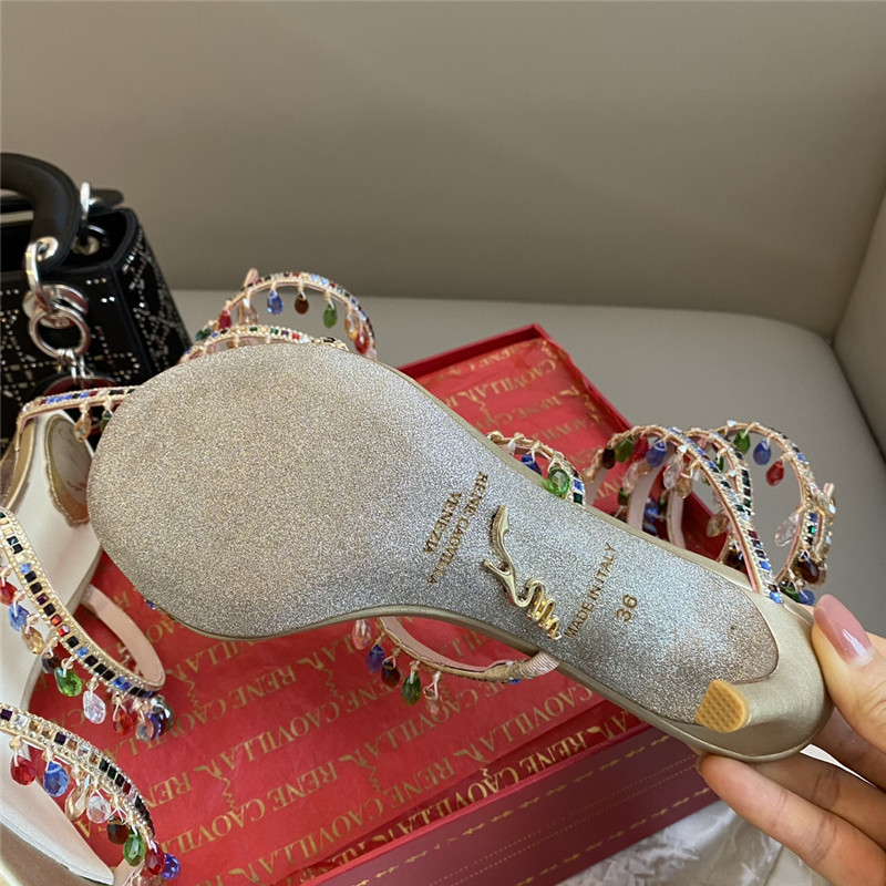 Rene Caovilla Dupe Classic snake wrap sandals