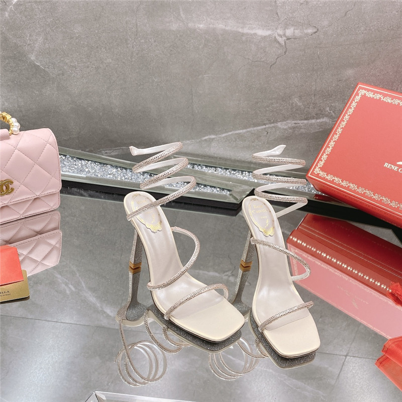 Rene Caovilla Dupe diagonal strap rhinestone inlaid sandals