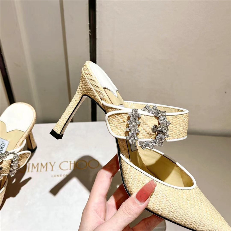 J1m*y Ch00 Buckle Heeled Sandals