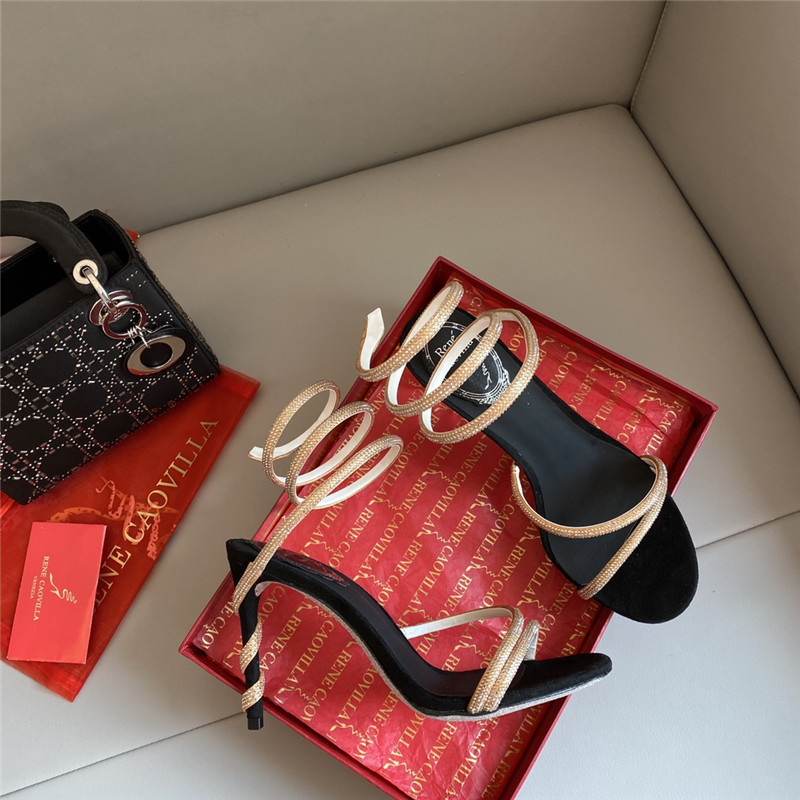 Rene Caovilla Dupe Snake Band Sandals