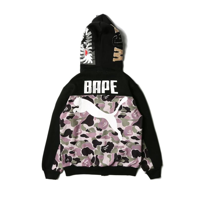 Bape Shark Full Zip Hoodie Camo Green Pink