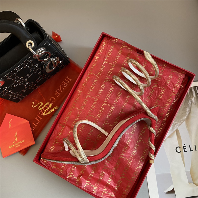 Rene Caovilla Dupe Snake Band Sandals