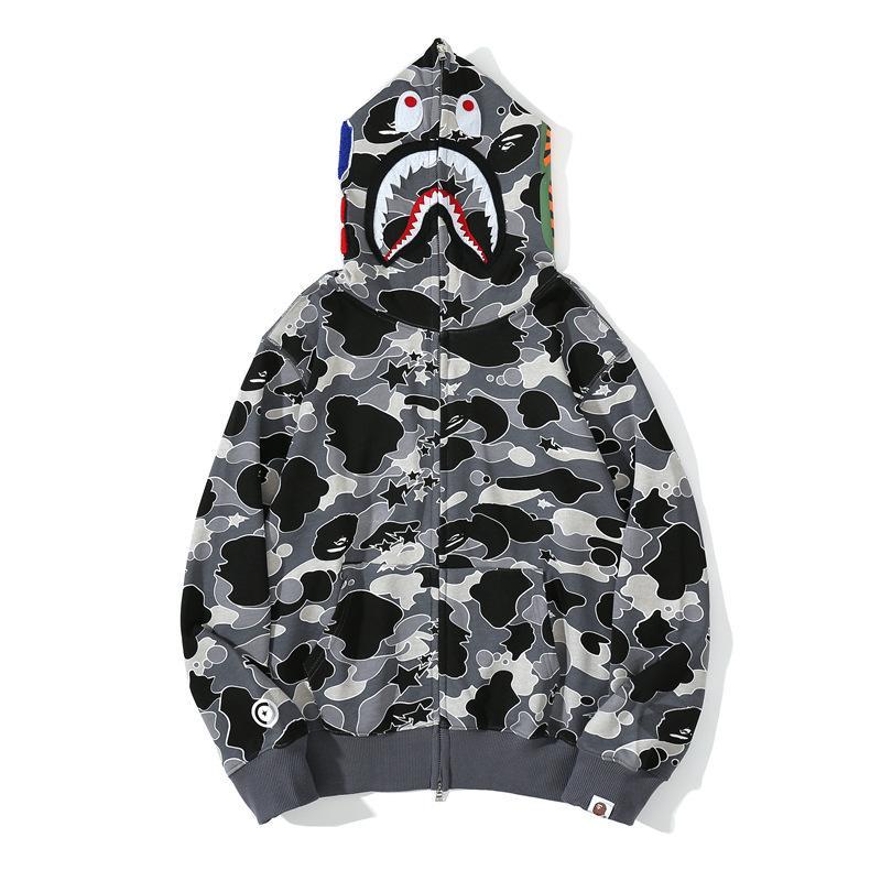 Bape Shark Hoodies 21SS Multi color Full Zipper Sweatshirts