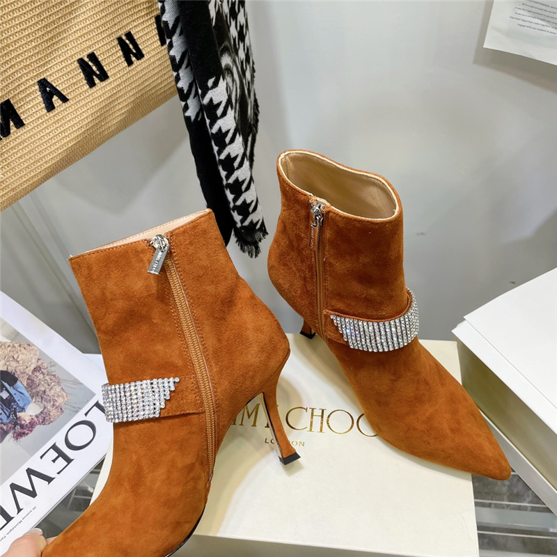 J1m*y Ch00 high heel short boots