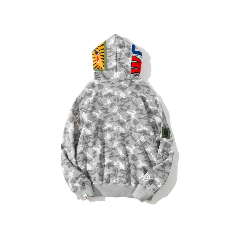 Bape Shark Pixel Camo Hoodie Black Grey