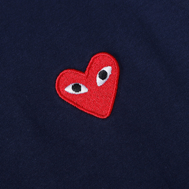 Comme Des Garcons Play Embroidered Red Heart T Shirt 2331