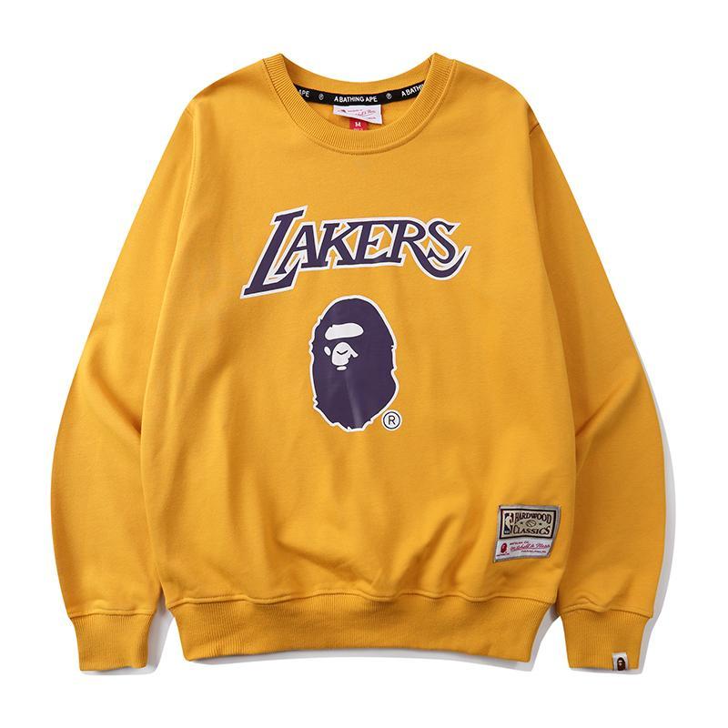 Bape Lakers Crewneck Pullover Hoodie