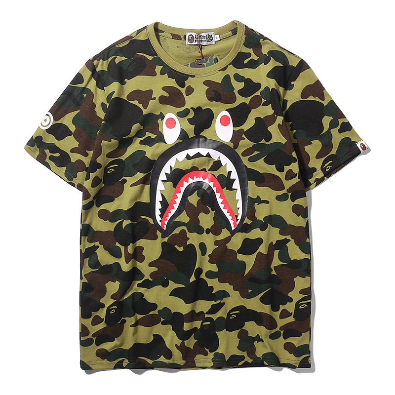 Bape Camo T Shirt Bape Green Blue Purple Grey Classic Cotton Tee 809
