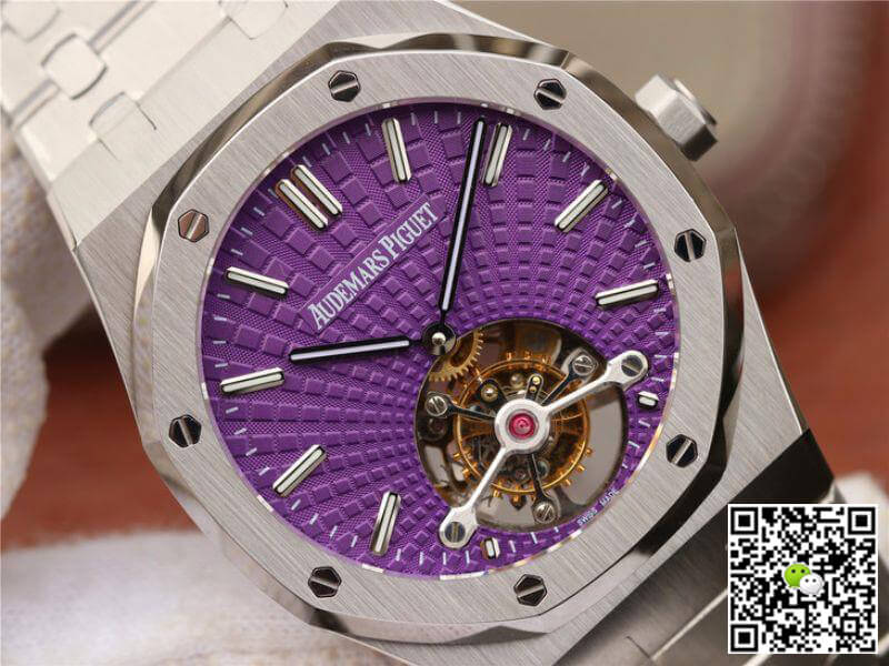 Replica Audemars P1g*et Royal Oak Tourbillon 26522ST.OO.1220ST.01 R8 Factory 1:1 Best Edition Swiss Tourbillon Purple Dial