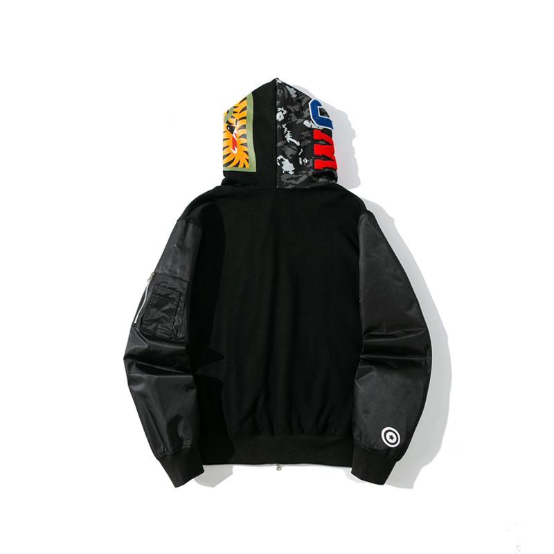 Bape Shark Jacket Hoodie Black Grey