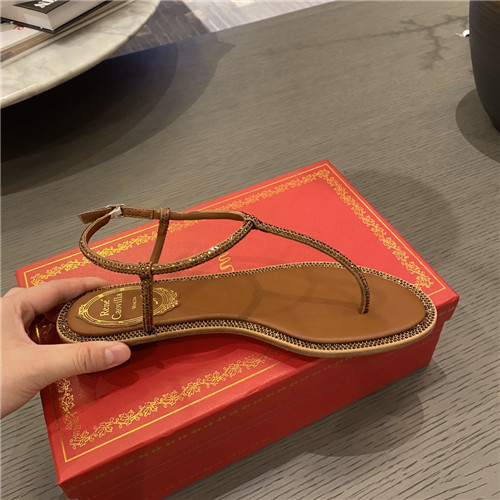 rene caovilla flat sandals