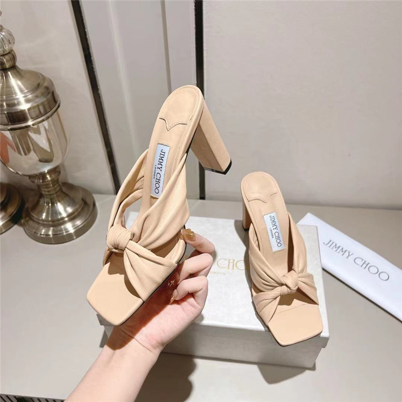 J1m*y Ch00 Block Heel Square Toe Pumps