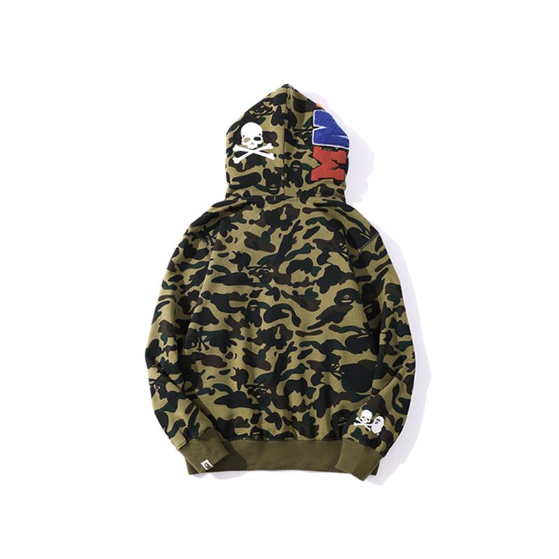 Bape Camo Shark Skull Hoodie Green Yellow