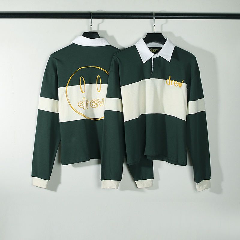 Drew Shirt Collar Long Sleeve T-shirt Olive Green