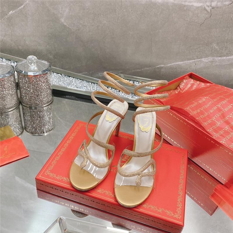 Rene Caovilla Dupe snake crystal high heel sandals