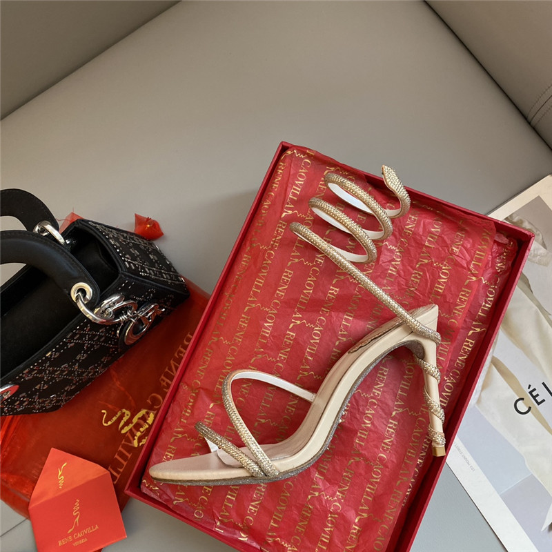 Rene Caovilla Dupe Snake Band Sandals