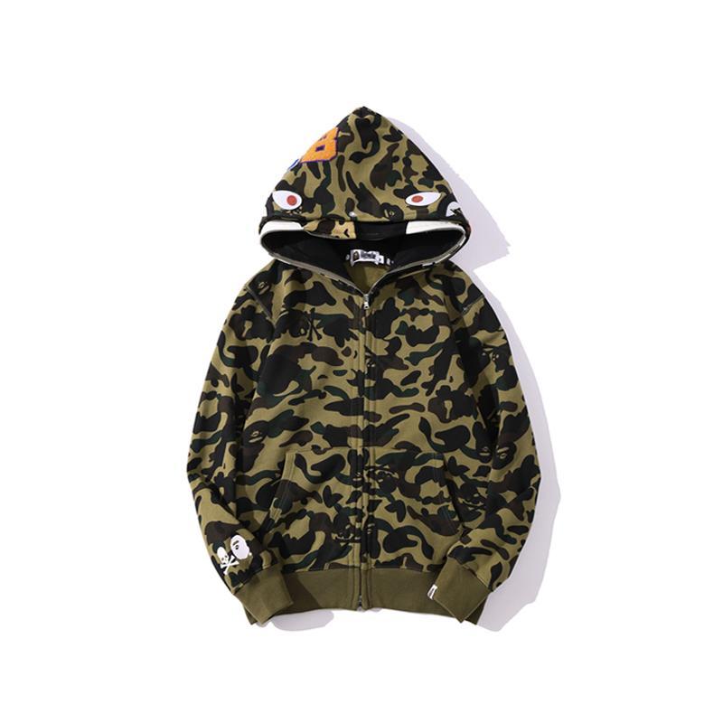 Bape Camo Shark Skull Hoodie Green Yellow