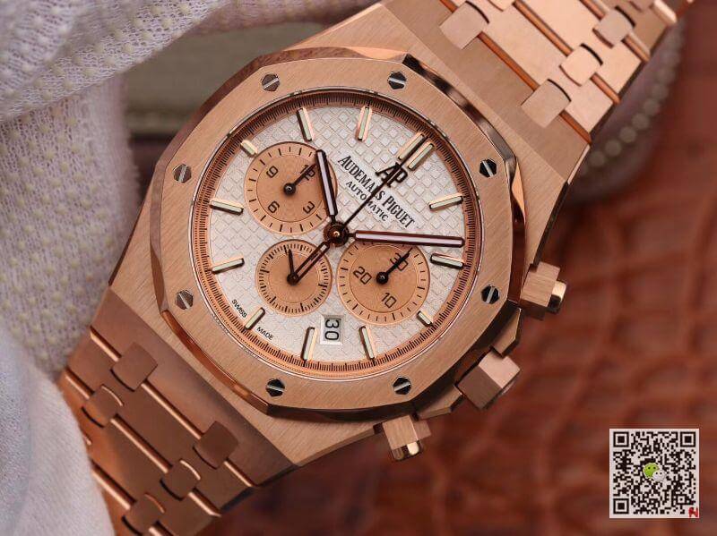 Replica Audemars P1g*et Royal Oak Chronograph 26331OR.OO.1220OR OM Factory 1:1 Best Edition Swiss ETA7750 White Dial