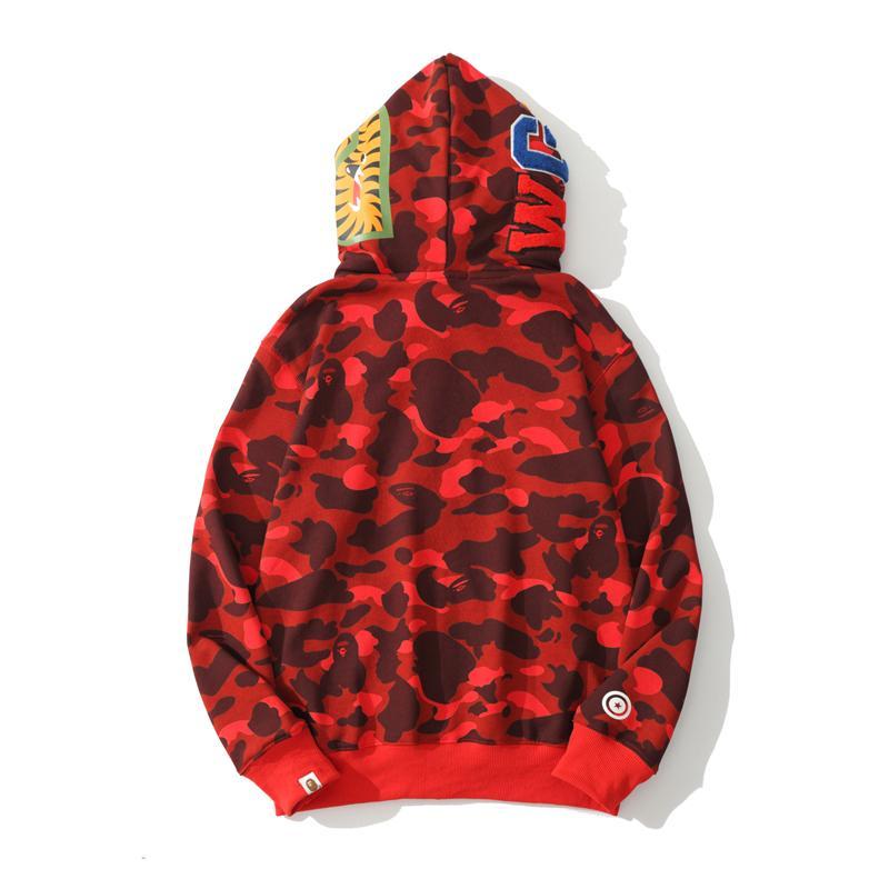Bape Full Zip Shark Camo Pullover Hoodie Blue Purple Red