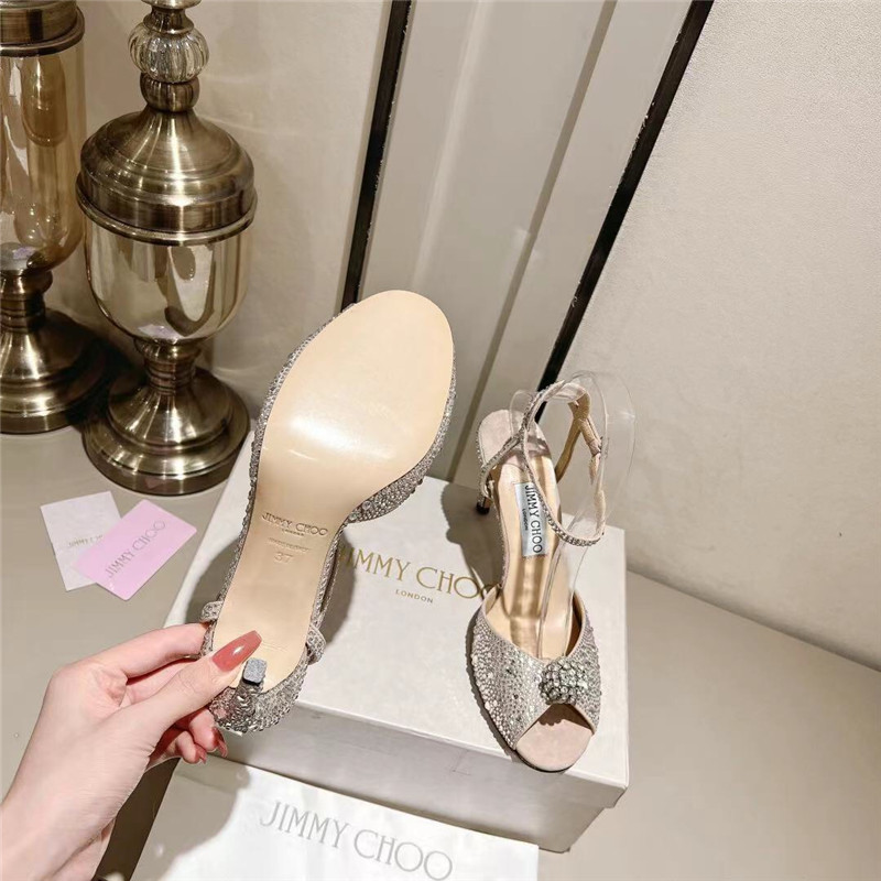 J1m*y Ch00 Buckle Heeled Sandals