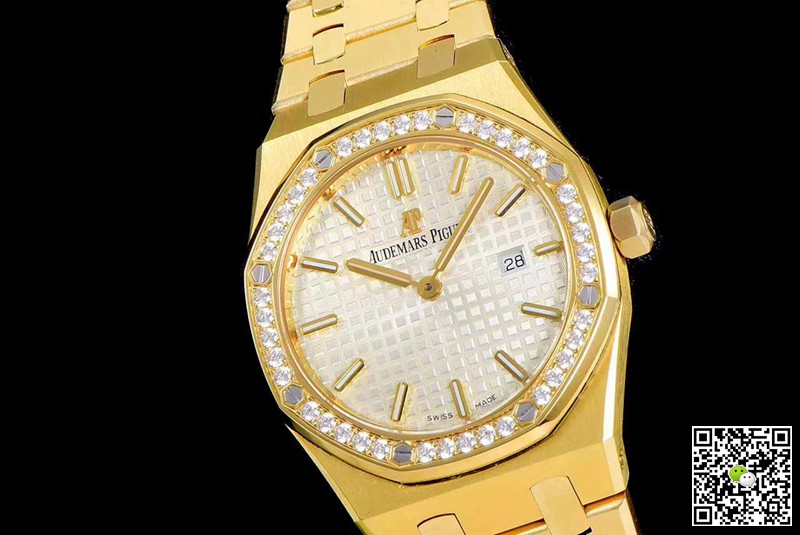 Replica Audemars P1g*et Royal Oak 67651BA.ZZ.1261BA.01 1:1 Best Edition JF Factory Yellow Gold D1am0nd Swiss Quartz