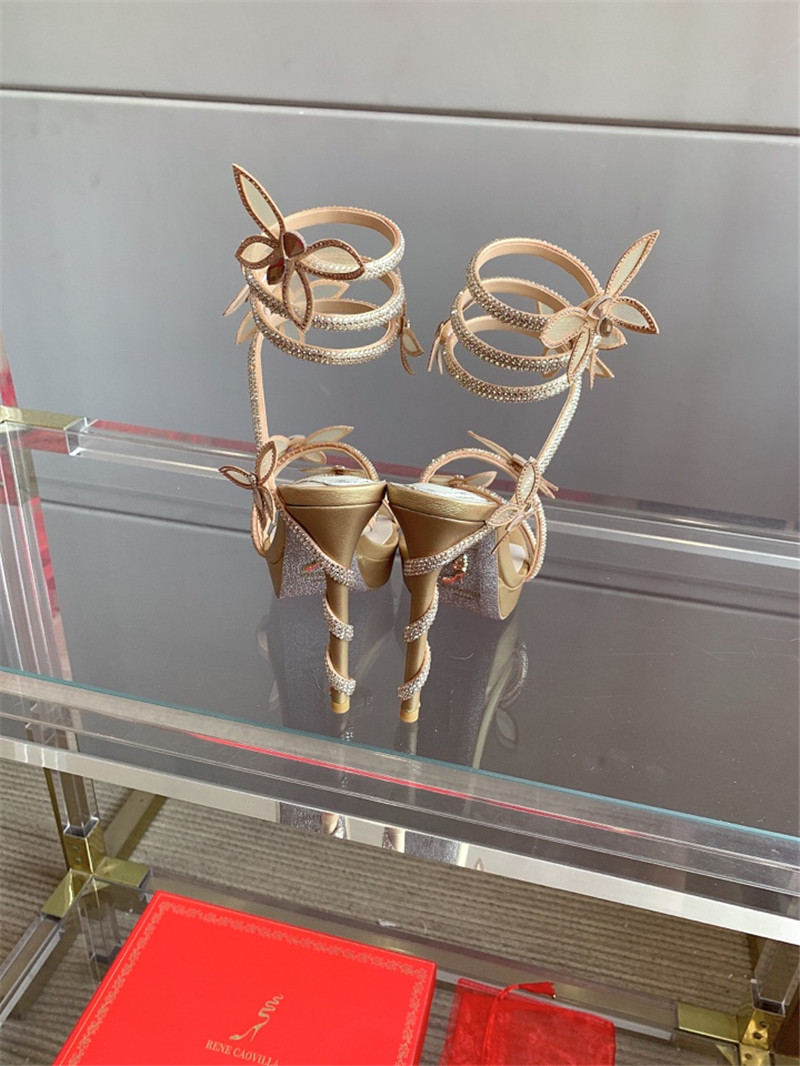 rene caovilla crystal butterfly high heel sandals