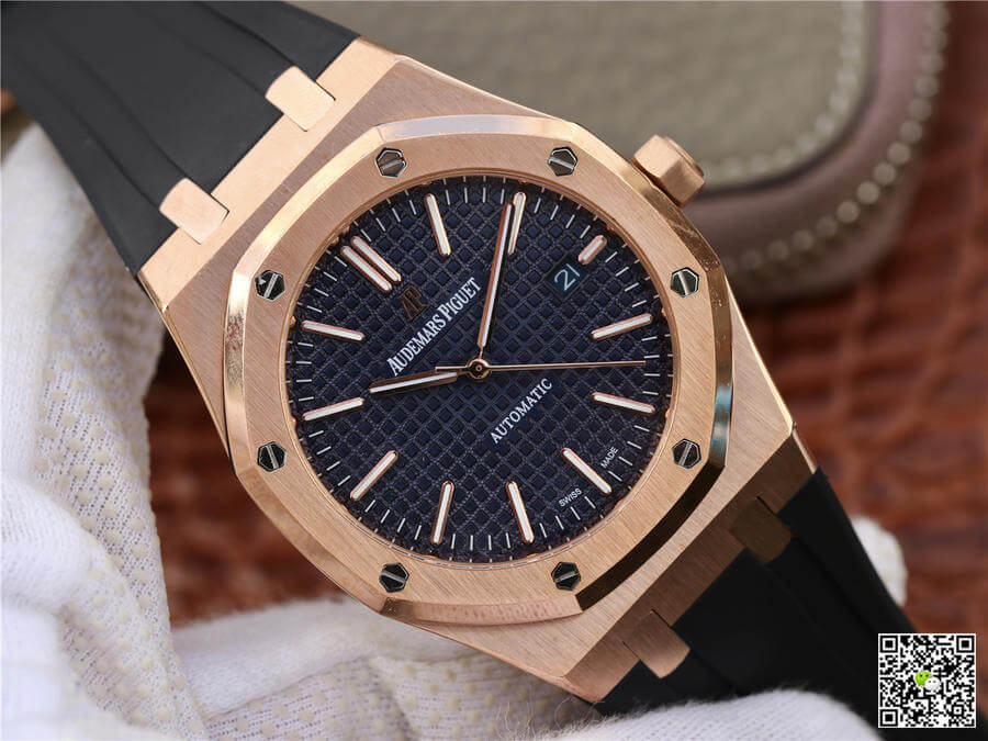 Replica Audemars P1g*et Royal Oak 15400 1:1 Best Edition Rose Gold Blue Dial