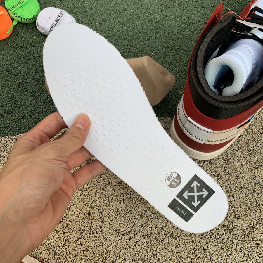 OFF WHITE Air Jordan 1 Chicago Red Extended Size