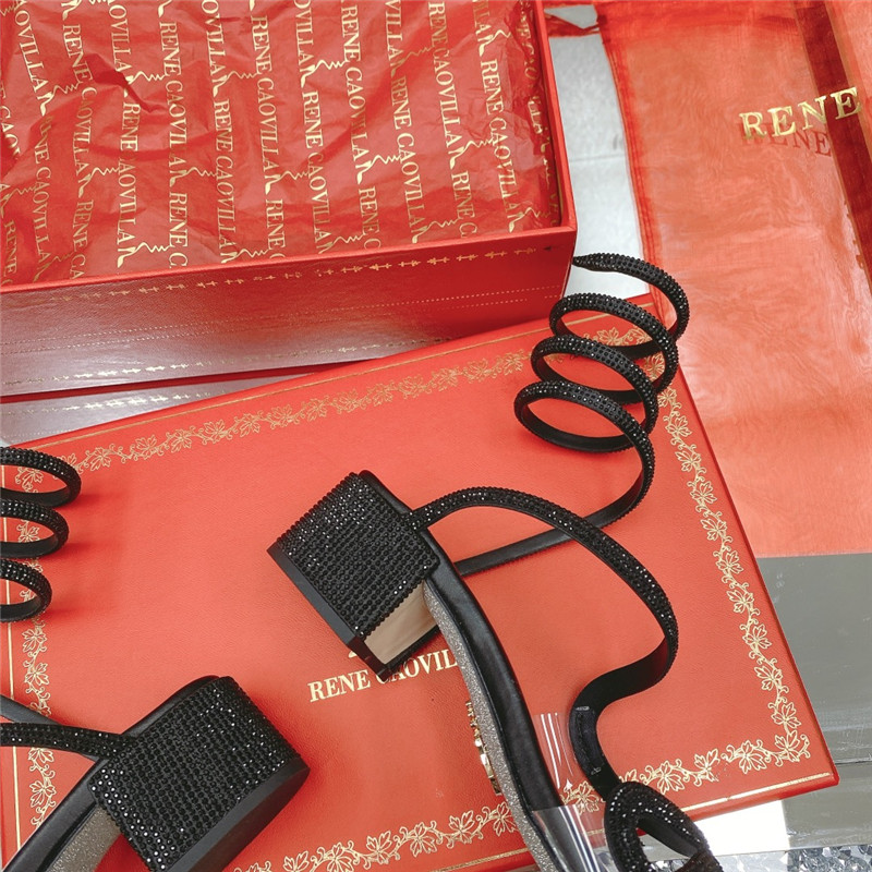 Rene Caovilla Heels Dupe snake crystal chunky heel sandals