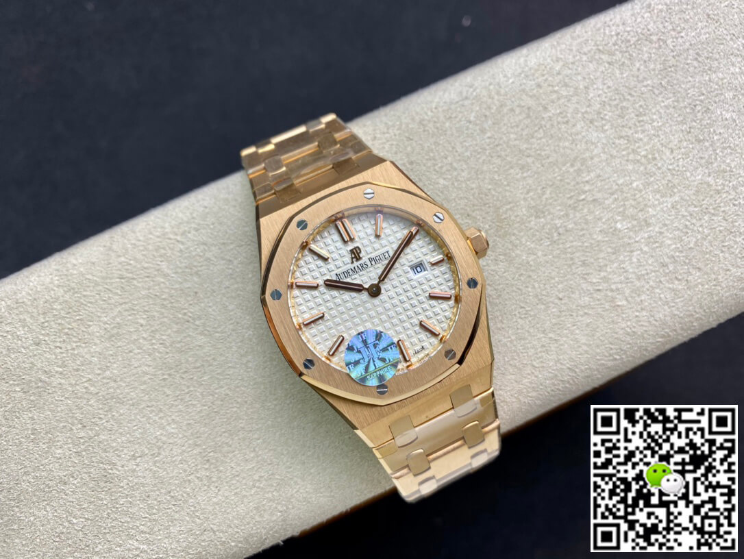 Replica Audemars P1g*et Royal Oak 67650OR.OO.1261OR.01 1:1 Best Edition JF Factory White Dial Swiss Quartz