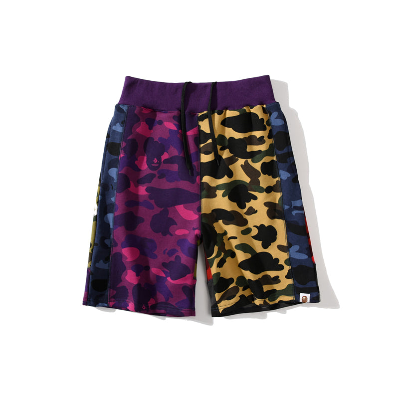 BAPE APE Shorts Camo Blue Red Purple Pants HDCP8758