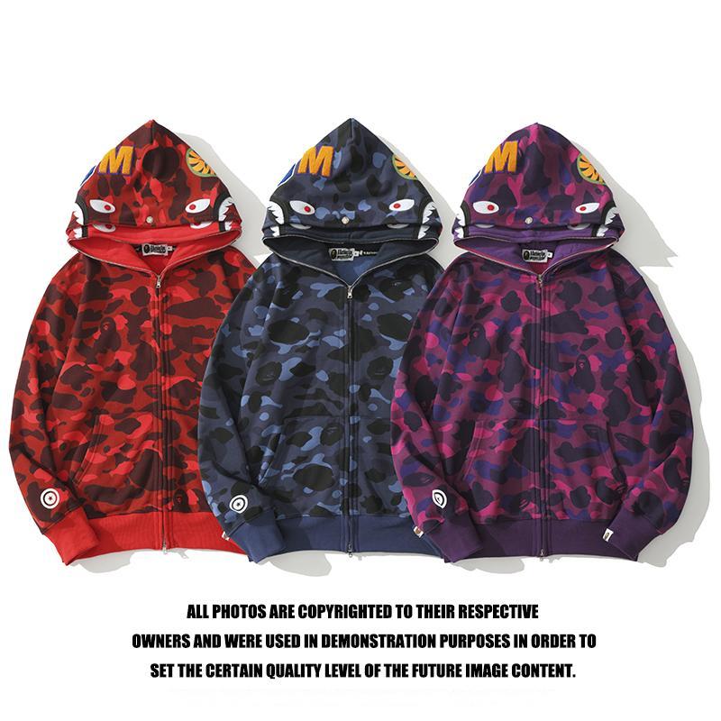 BAPE 1st Color Camo Shark Double Full Zip Hoodie