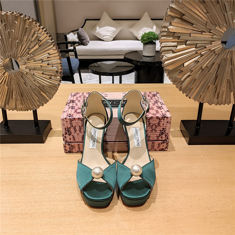 J1m*y Ch00 high heel D1am0nd chain sandals