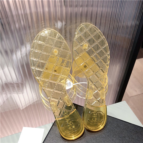 Ch**el Flat Dupes transparent sandals