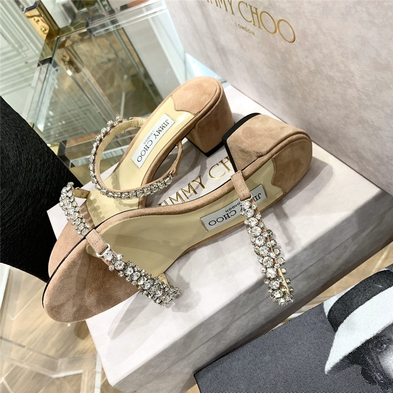 J1m*y Ch00 Pearl Heels Dupe Rhinestone Low Heel Sandals