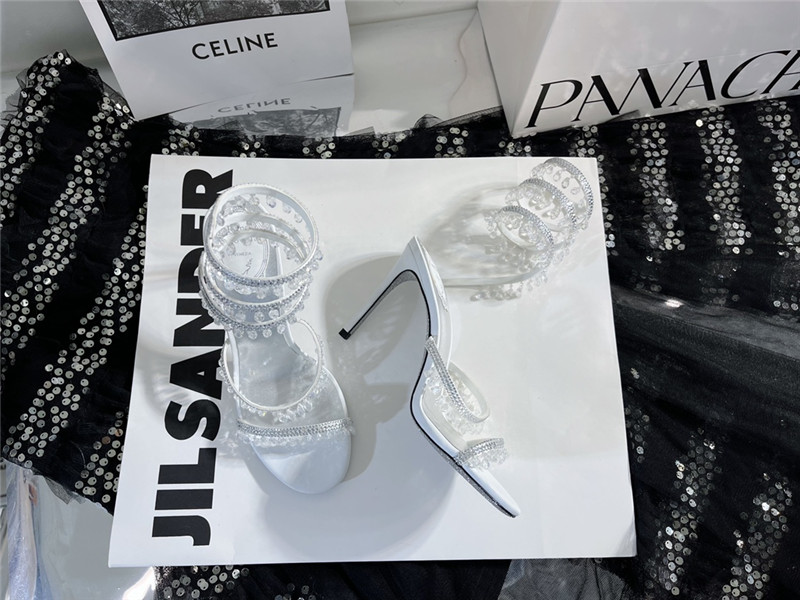 rene caovilla cleo chandelier satin sandals