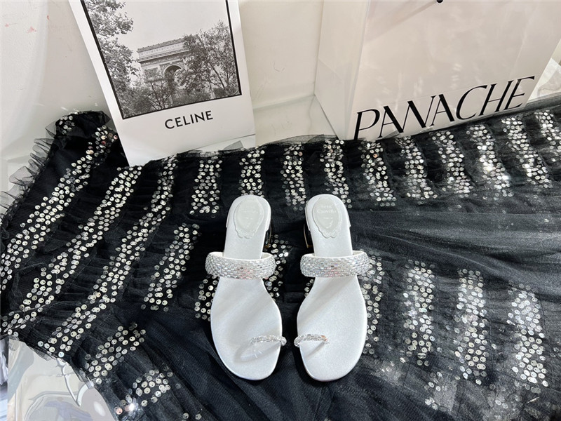 Rene Caovilla Heels Dupe low heel flat flip flop sandals