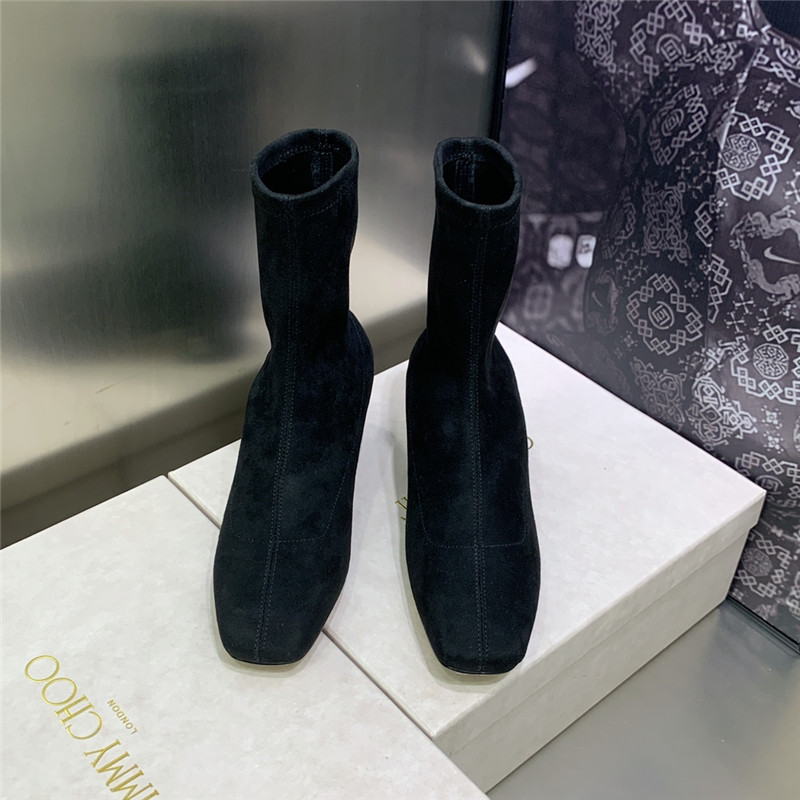 J1m*y Ch00 logo block heel square toe ankle boots