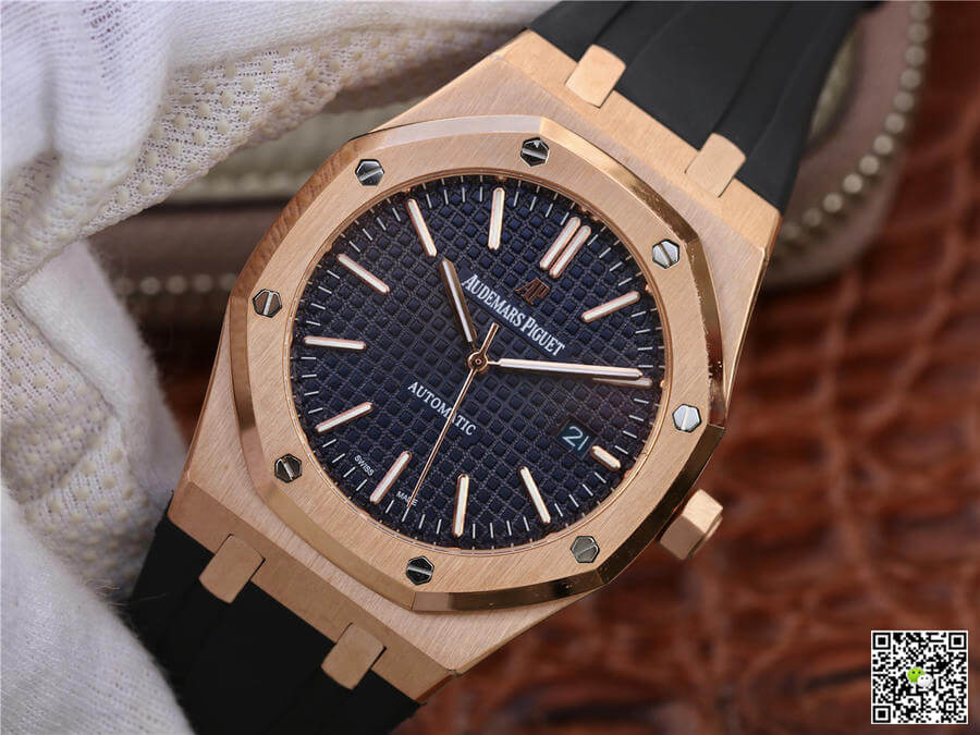 Replica Audemars P1g*et Royal Oak 15400 1:1 Best Edition Rose Gold Blue Dial