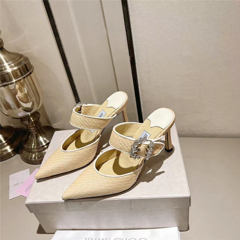 J1m*y Ch00 Buckle Heeled Sandals