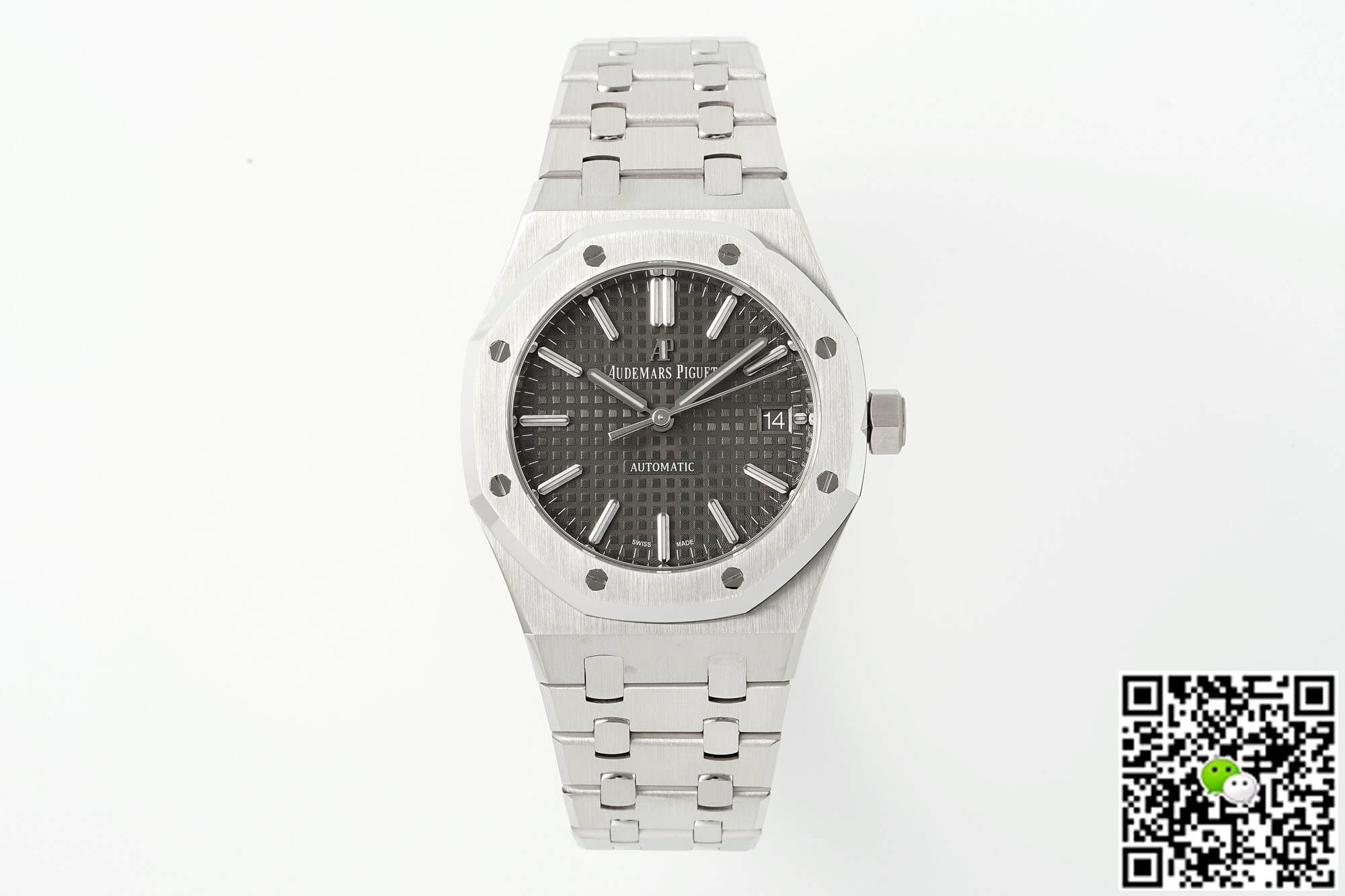 Replica Audemars P1g*et Royal Oak 15450ST.OO.1256ST.02 1:1 Best Edition APS Factory Gray Ruthenium Dial