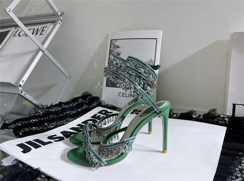 rene caovilla cleo chandelier satin sandals